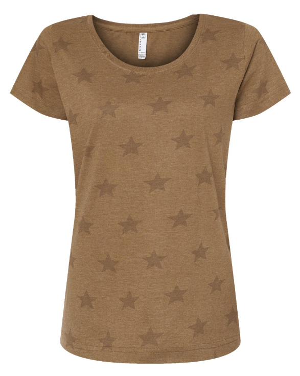 Brown Flowy Star Tee