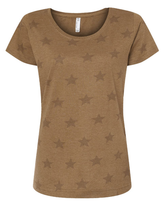 Brown Flowy Star Tee