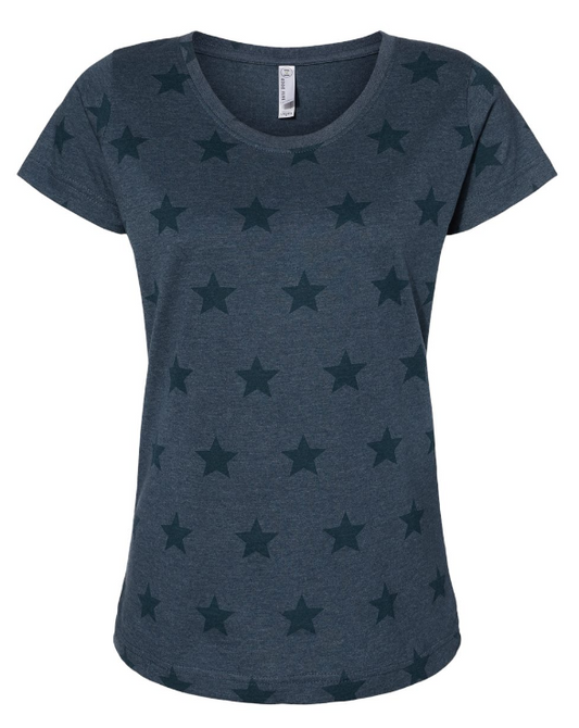 Blue Flowy Star Tee