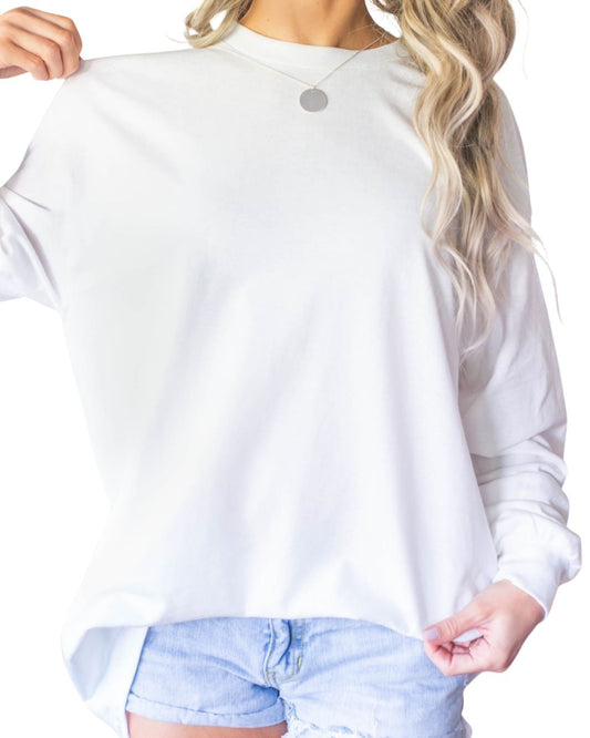 Adult Unisex Heavy Longsleeve White Shirt